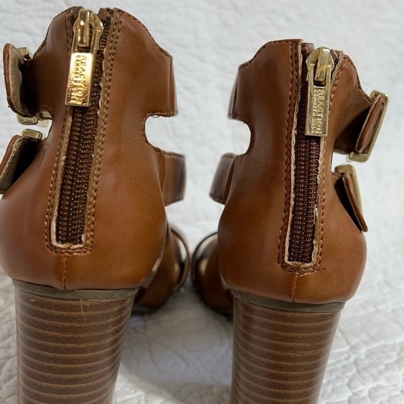 Kenneth Cole “Hit It” Brown Ankle Strappy Stack Block Heel Sandal, Size 6.5 - Picture 3 of 9